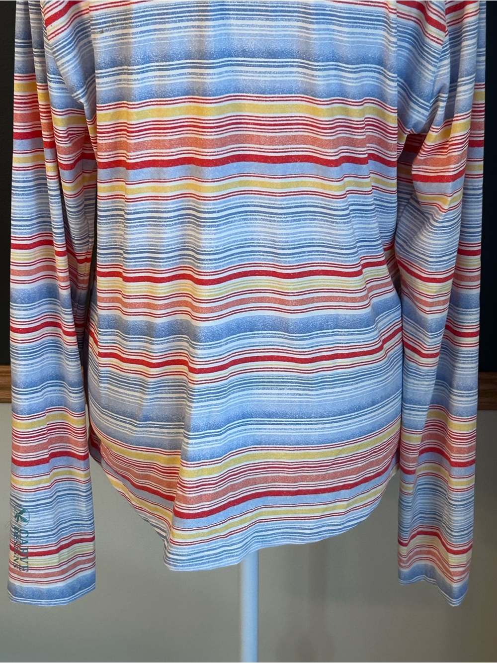 Carve Designs Keep Your Cool Sun Shirt Multi Stripe Zip Swim Coverup Size Large - Picture 10 of 13